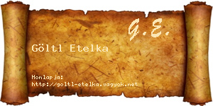 Göltl Etelka névjegykártya